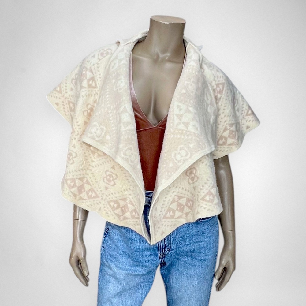 JOIE Cream Wool Cashmere Hooded Cardigan S‎